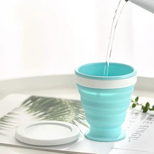 Image of Portable silica gel travel cup creative folding silica gel flex coffee cup