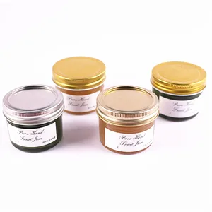 Image of Wholesale 4oz 8oz 12oz 100ml 200ml 300ml 400ml 500ml food grade Cheap Price Caviar Glass Jam Jar/glass Bottle with screw lid
