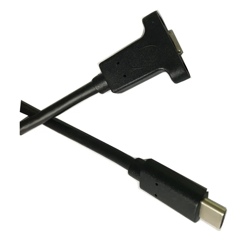 

type-c Male to Female Extension Data Cable with Panel Mount Screw Hole 0.2M