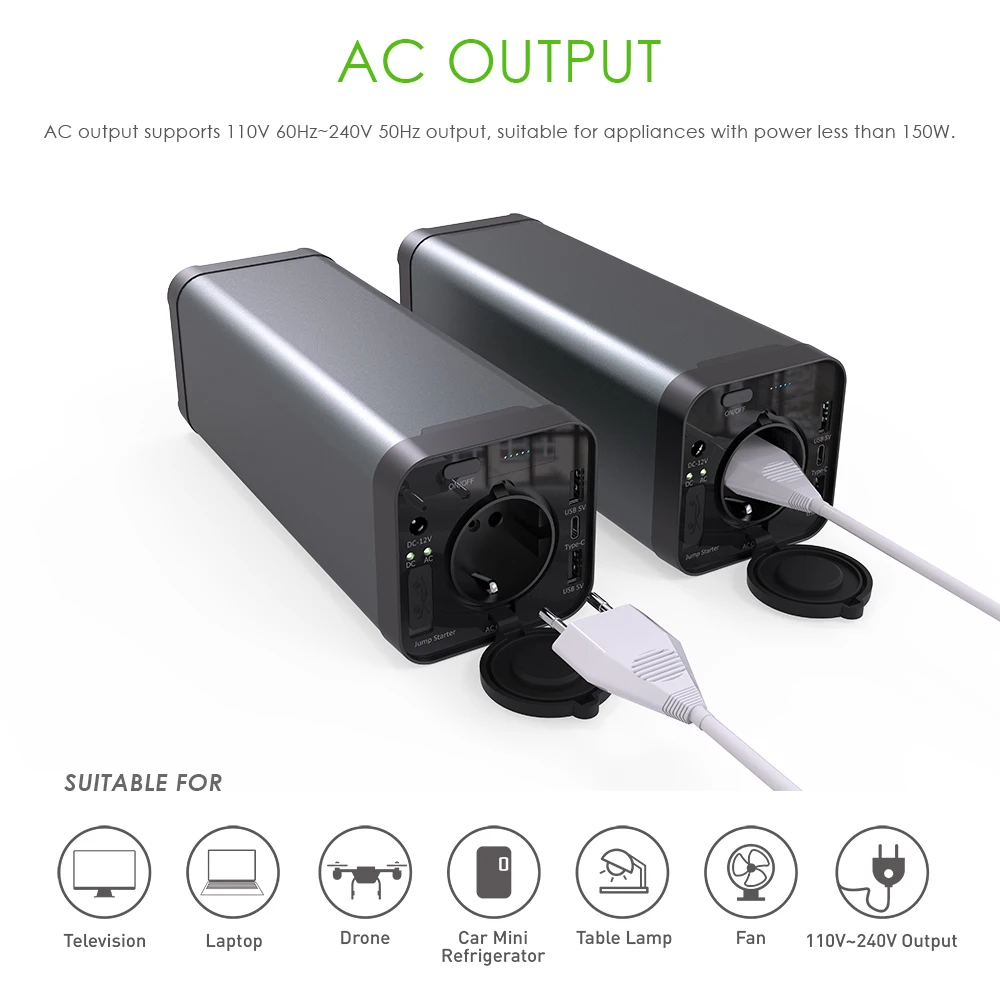 
AC Outlet Portable Laptop Charger 150WH Travel Laptop Power Bank & External Battery Pack for Notebook 