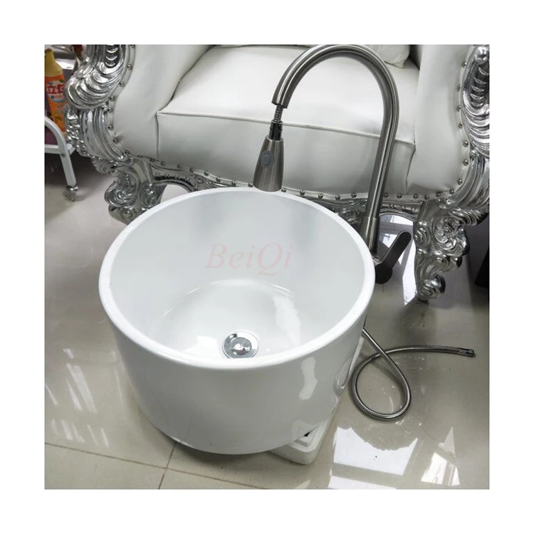 Cheap Nail Stations For Sale Ceramic Foot Spa Basin With Drain Massage