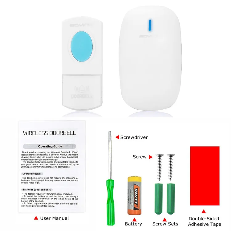 Door Chime Doorbell Alarm Dingdong Sound 36 Ring Deaf With Flashing