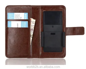 Universal PU Leather Phone Case Sliding Camera Stand