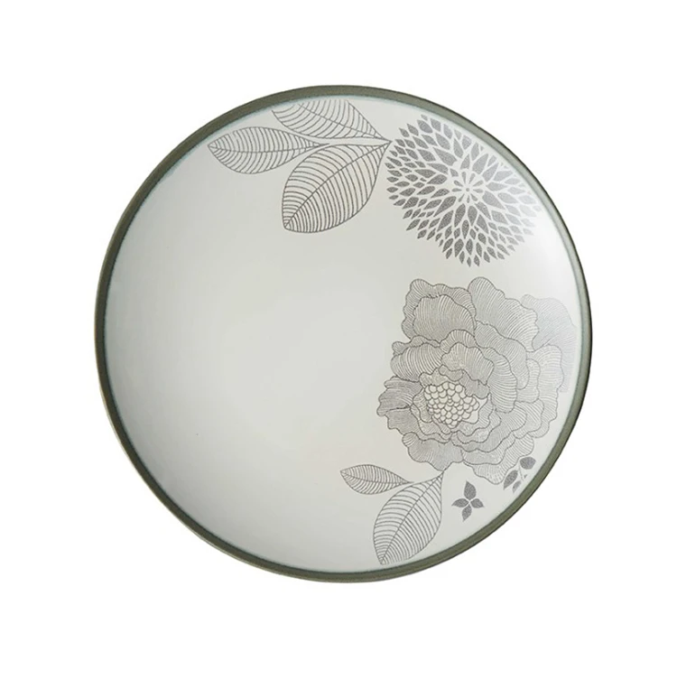 

Home Practical High-end Hand painted Ceramic Tableware round Western Steak Fruit Plate