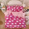 Internation Brand Double C New Design Bedding 100% Cotton / Girls Princess Pink Comforter Bed Sheet Cover Set BS353