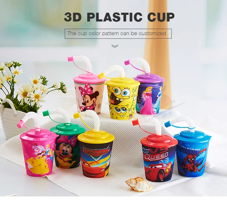 Good Price Sy661 8oz Wholesale Cheap Cartoon Children 3d Lenticular Novelty Plastic Drinking