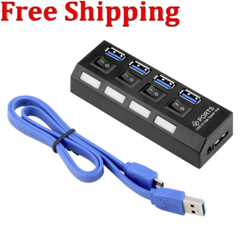 

USB 3.0 Hub 4 Ports Super Speed 5Gbps 4-port USB 3.0 Hub With on/off Switch For Windows Mac OS Linux PC Laptop