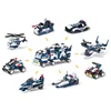 Mind Box 8 in 1 mini building brick toys blocks give away gifts for kids police vehicles car helicopter boat