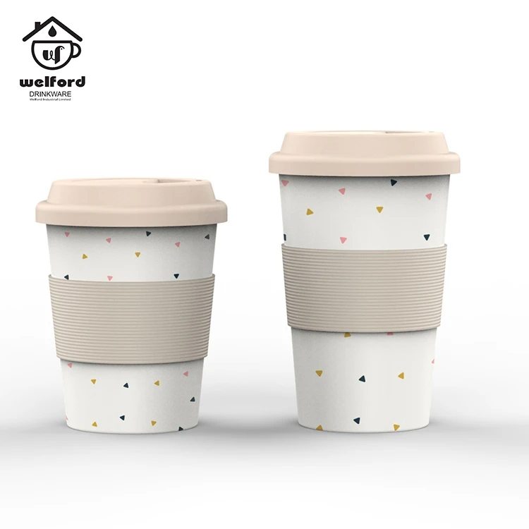 

Biodegradable PLA Cup Reusable Bamboo Fiber Custom Coffee Cups With Lid