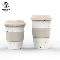 

Biodegradable PLA Cup Reusable Bamboo Fiber Custom Coffee Cups With Lid