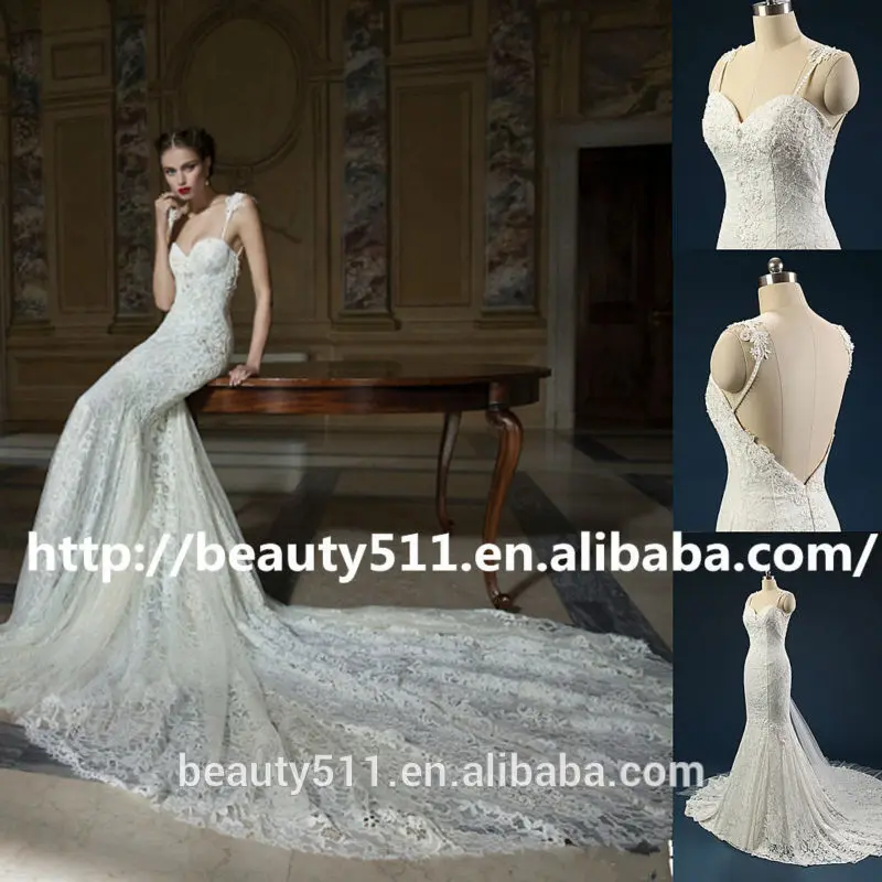 2017 Elegant A-line Sweetheart Sleeveless Floor-length Lace Latest Designs Bridal Gowns TS52