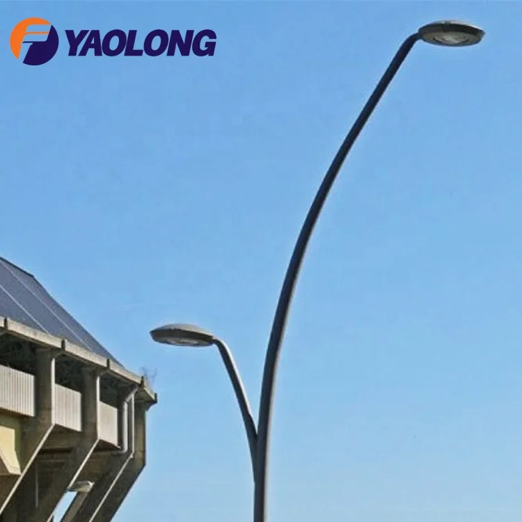 
customized 8 meter height single curved arm light pole for sale 