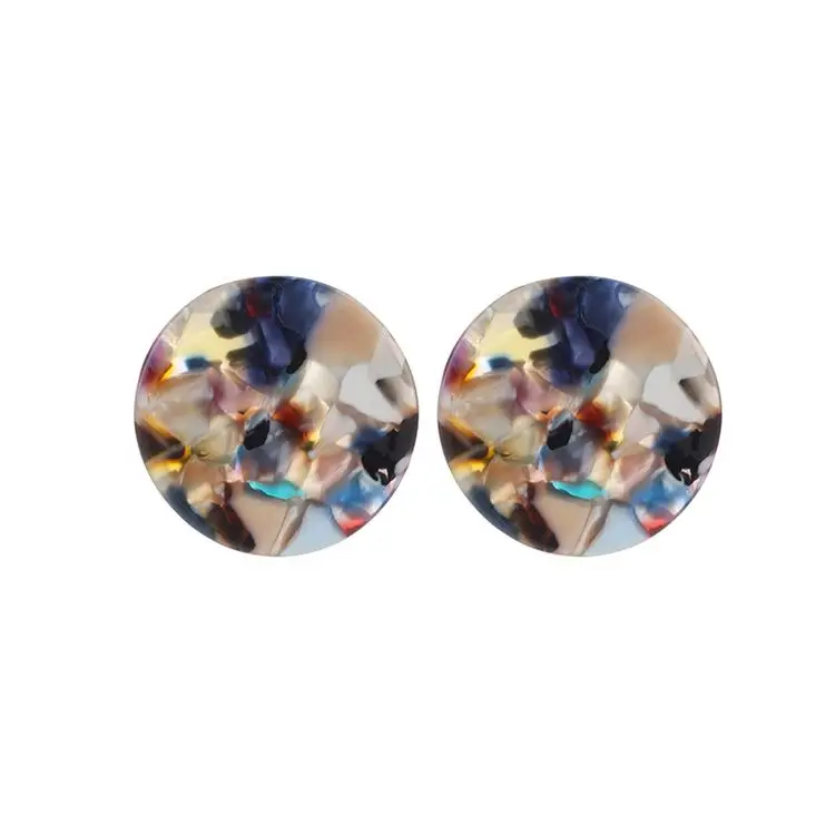 

Cheap Price Lady Fashion Jewelry Round Stud Earrings Tortoise Acetate, Same as picture