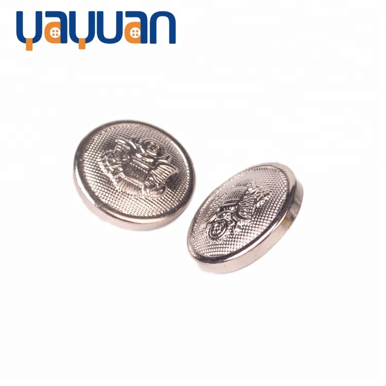 Matte gold plastic ABS shank button with embossed logo