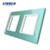 Livolo BB-C7-SR/SR-18 EU Standard 2 Gang Wall Socket Green Crystal Glass Frame