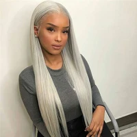 

iFINER Grey Color Wholesale Price Silver Straight Lace Front Human Hair Wigs Brazilian Remy Hair With Swiss Transparent Lace