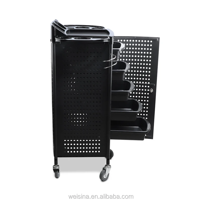 Good quality mobile barber cart salon hair color trolley