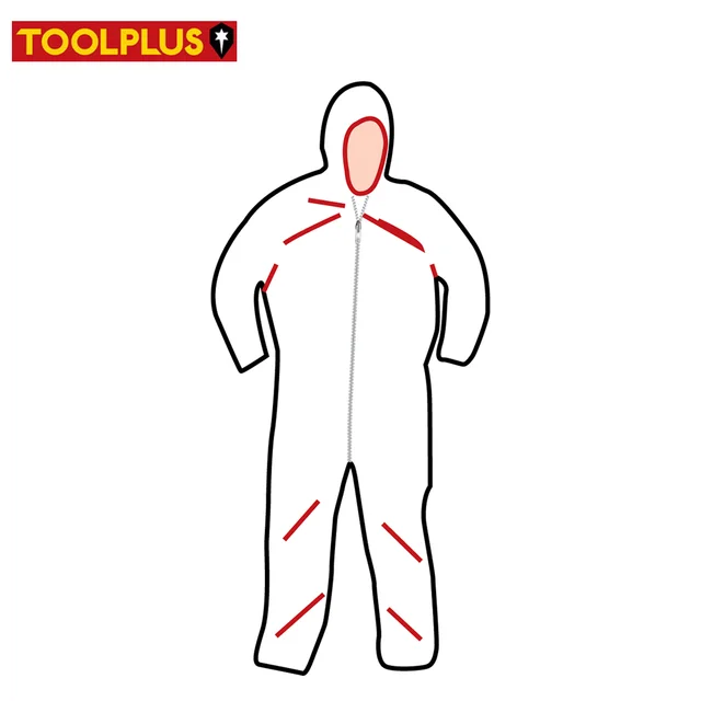 zip fastening splash protection all purpose hooded coverall