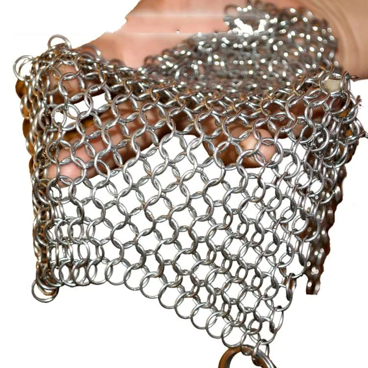 Customized Size 30*30 Cm Stainless Steel Chainmail Ring Mesh For
