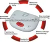 (Quad band)4 watch dog zone+ 3 24 hours for Gas detector/smoke detector/water leakage,wrist emergency panic button for your old