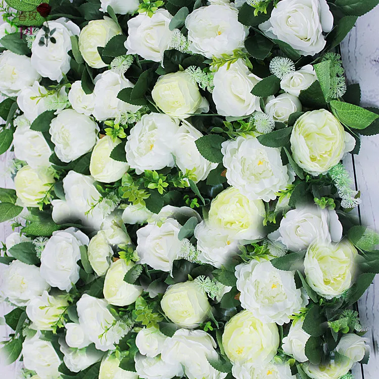 

SPR Wholesales wedding green peonies rose flower wall panel backdrop decorative artificial flower for party event arrangement, With green