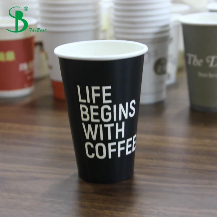 black disposable coffee cups