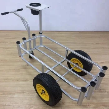 Aluminum Wheel 8 Fishing Rod Holder Fishing Beach Trolley 