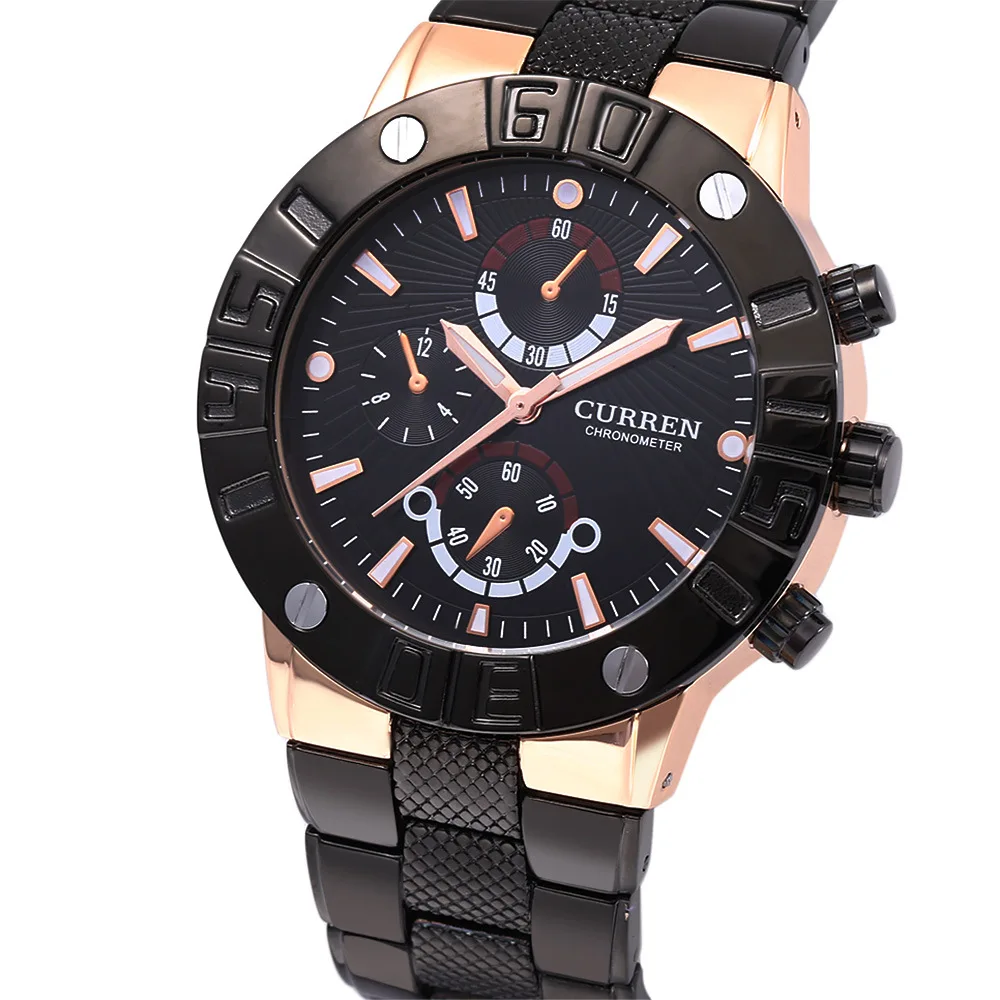 

Curren 8006 Brand Luxury Imported Movt High Quality Steel Belt 3ATM Water Resistant Japan Movement Quartz Wristwatches For Male