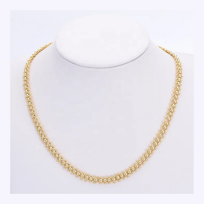 

C10195 China Wholesale Gold Jewelry 18 Inches Cuprum 8mm Alloy Necklace