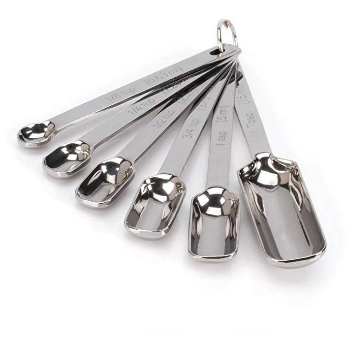 

Amazon hot selling Measure Tools 6pc Stainless Steel Measuring Spoons