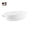 Food grade ceramic microwave oven safe pan stoneware bakeware with two handle