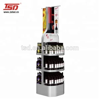 Tsd M926 Bottle Shaped Wine Rack Retail Red Wine Display Tower