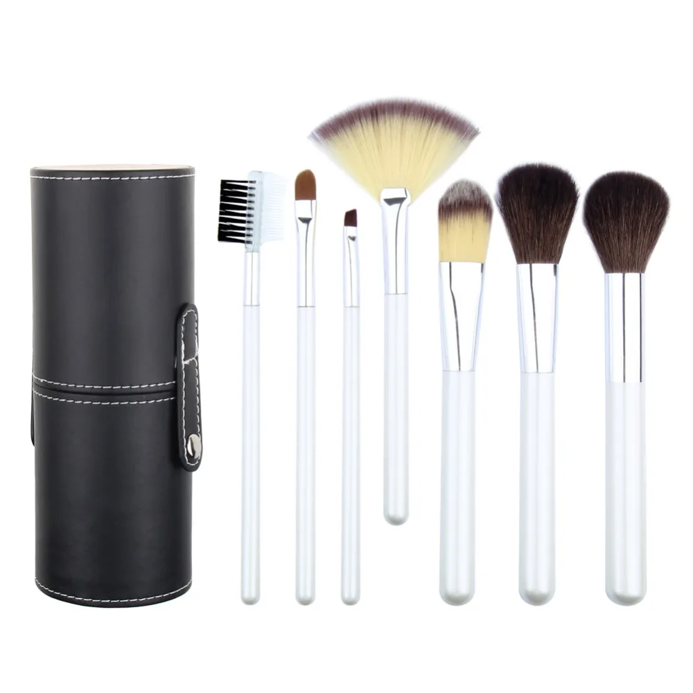

luxury professinal makeup brush set with makeup brush holder wooden handle 7pcs makeup brush set