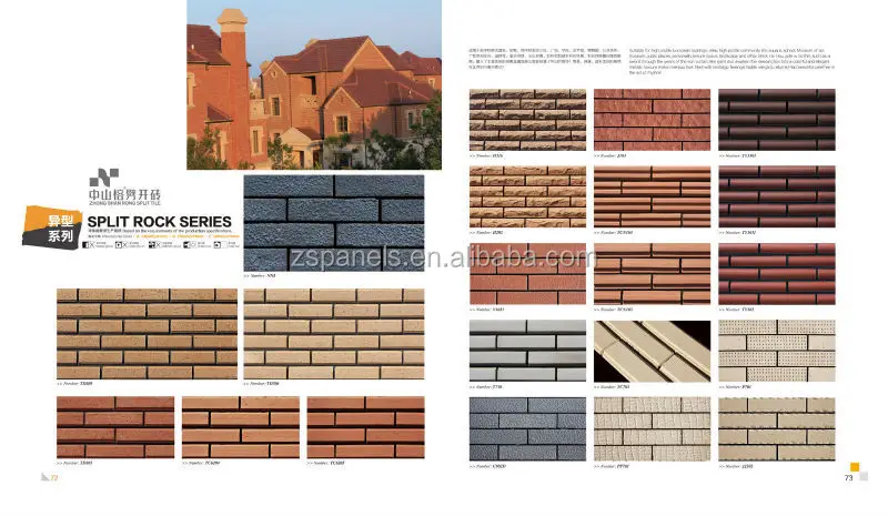 Eco Friendly Clay Exterior Facade Wall Rock Split Iles Wall