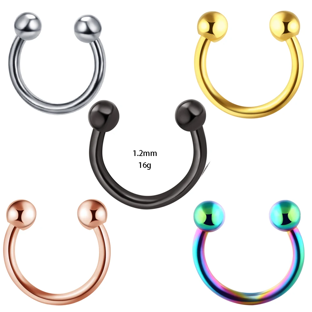 

16g 20g Stainless Nose Hoop Ring Circulars Horseshoes Barbell Rings Eyebrow Lip Nose Rings Body Piercing Jewelry