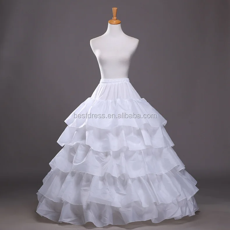 5 Slip Ruffles 4 Hoops Petticoat Underskirt for Bridal Wedding Gown Dress 