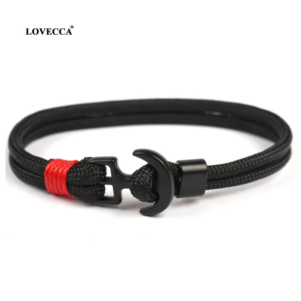 

Cheap price high quality Handmade Nylon rope men charm anchor bracelet for women jewelry, Many colors for options