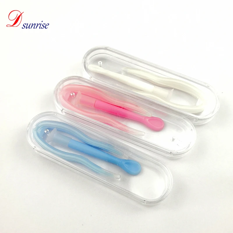 

Mini Travel Cool Plastic Contact Lens Box Clear Holder Case Container+Tweezer