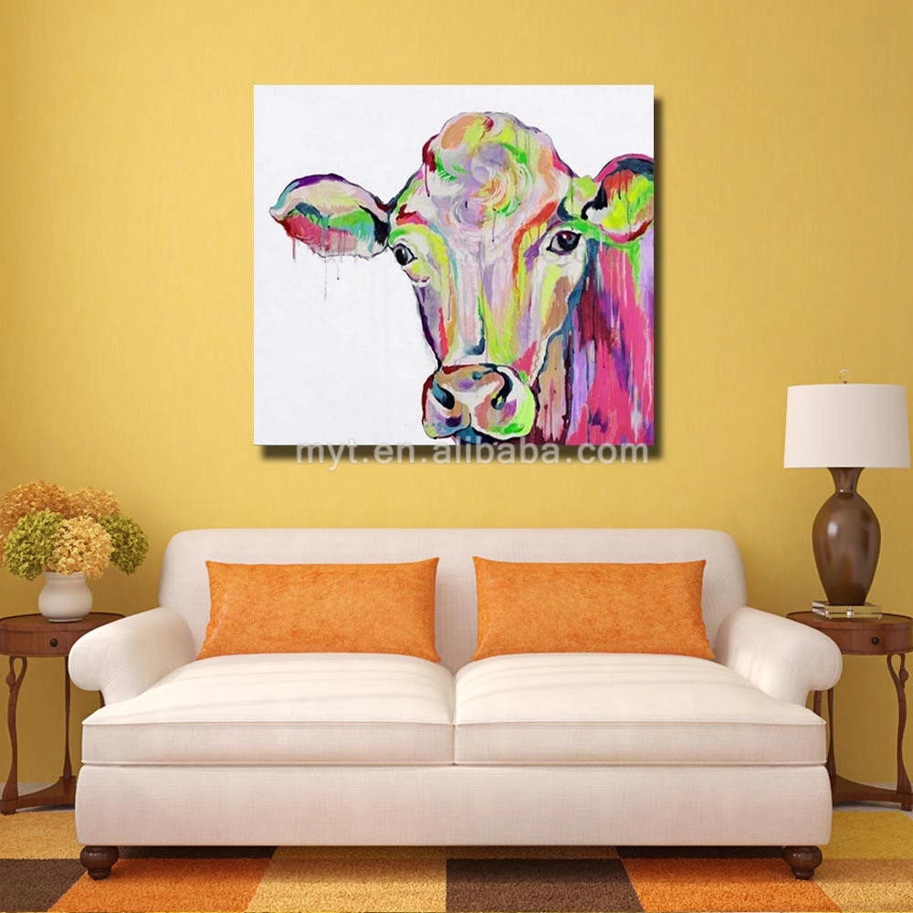 Koe dier muur foto voor woonkamer hand tekening moderne abstracte ...