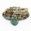 Women Bracelet Gift Set jewelry 100% Really Amazonite Stone Wrap Bracelet 6 mm Round beads Healing Energy Passion