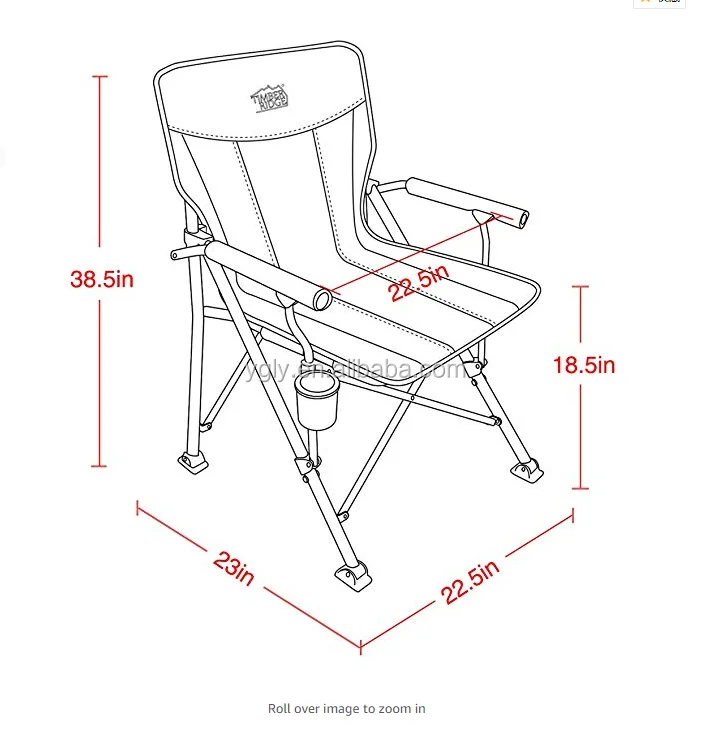 Timber Ridge Camping Chair Ergonomic High Back Chair With Carry Bag ...