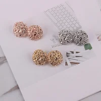 

Wholesale 24K Gold Simple Design Cute Stud Earrings Womens Big Drop Ball Earrings