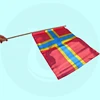 Hot Sale 100% Polyester Plastic Stick Hand Flags