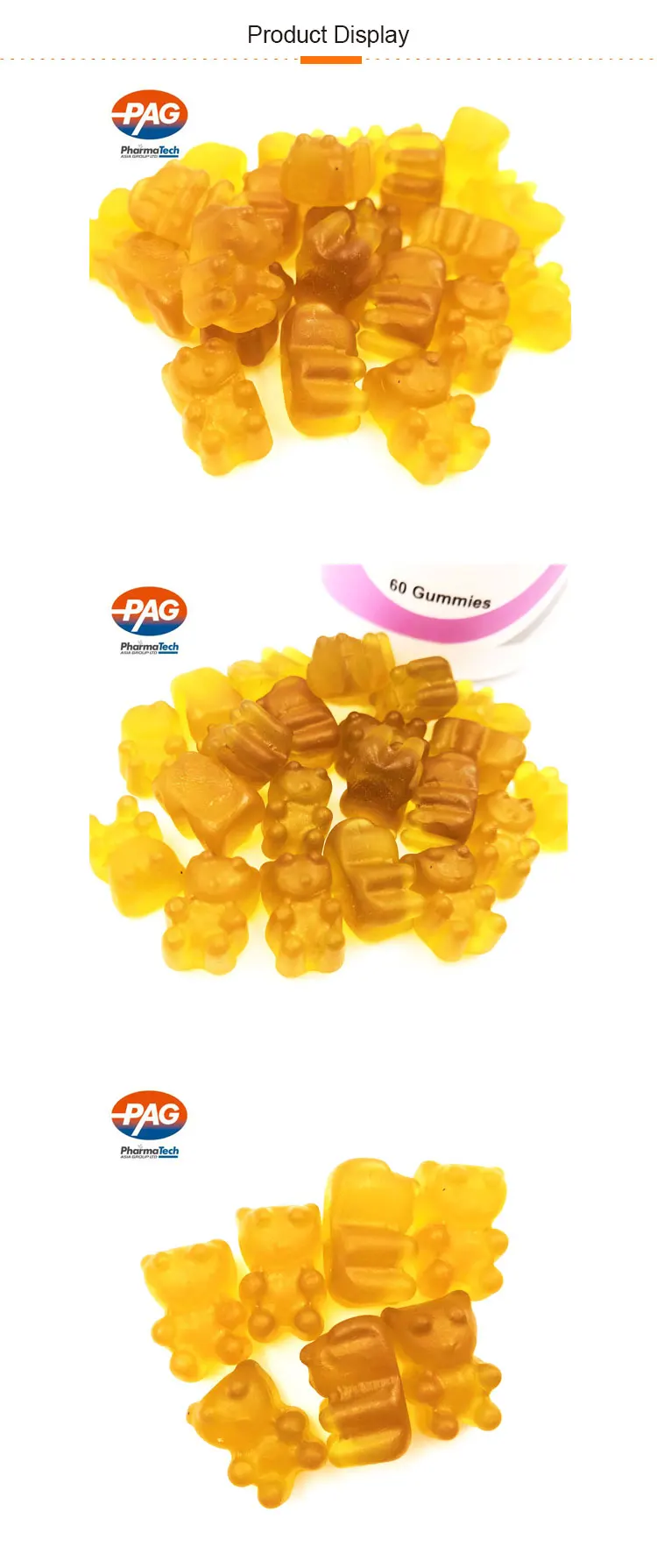 Gmp Health Supplements Halal Immune Vitamin C Pectin Gummy Bear Candy
