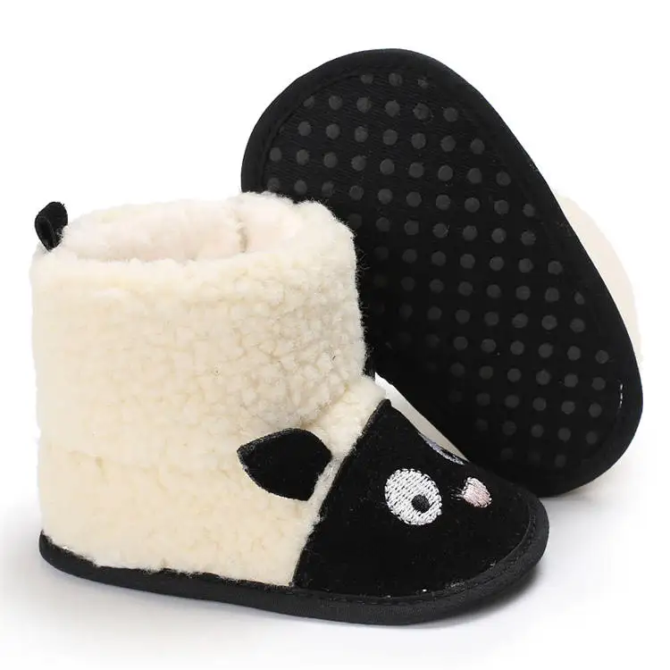 
2019 winter Cute Velvet plush Cartoon animation 0-18 months baby Soft sole infant booties 