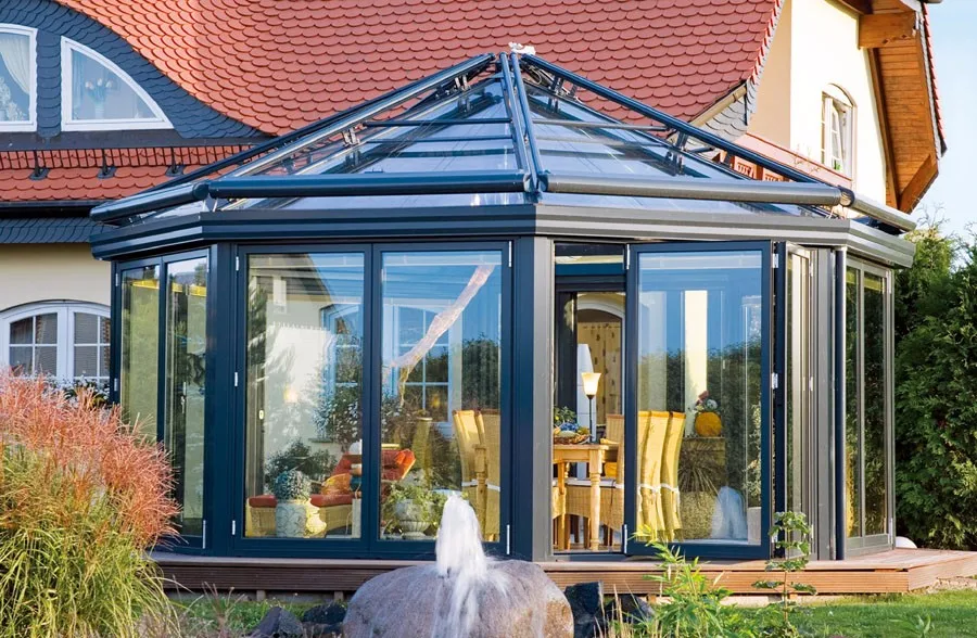 铝框架双层玻璃玻璃太阳室屋顶 