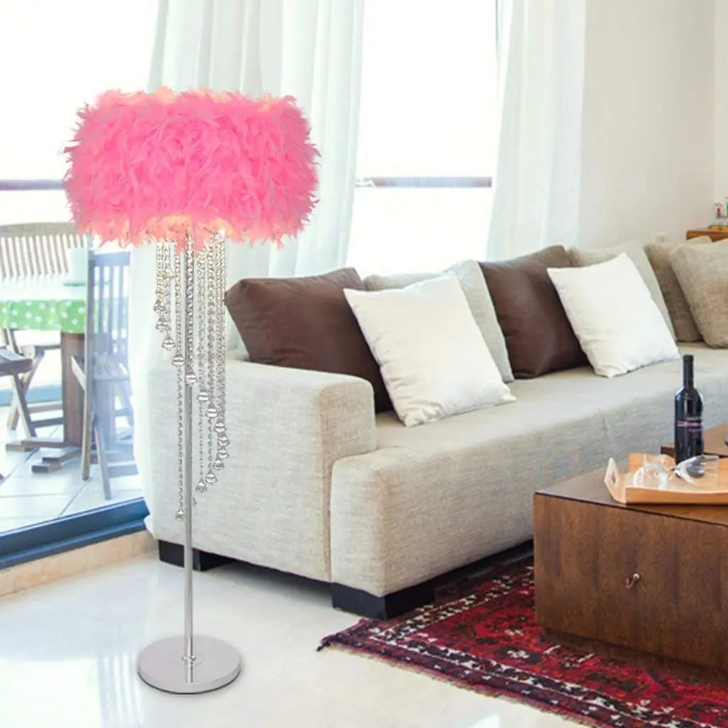 pink feather table lamp