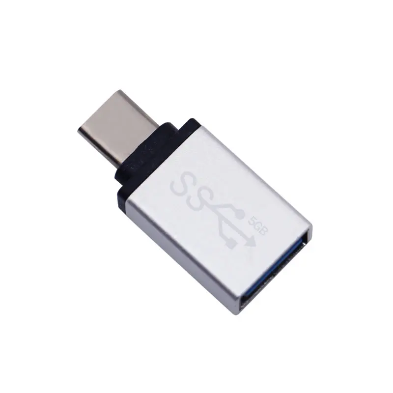 Silver color aluminum alloy USB Type C Male to USB 3.0 Female Adaptor adapter