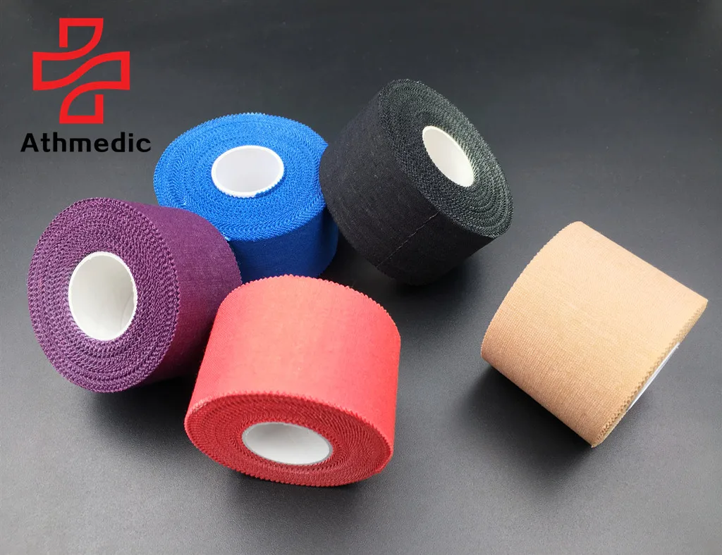 

2021 Athmedic hand tear sport cotton Color Sports Tape Colored Athletic Color Sports Tape