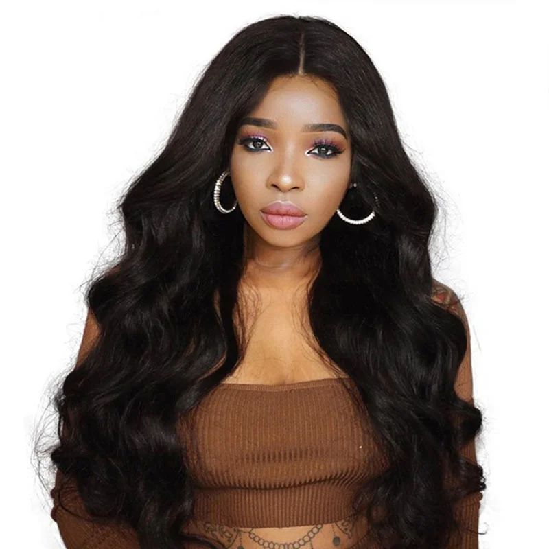 

100% Brazilian Hair Wig 26 Inches Body Wave Cheap Wholesale Synthetic Wig Heat Resistant High Quality Machine Made Hair, N/a